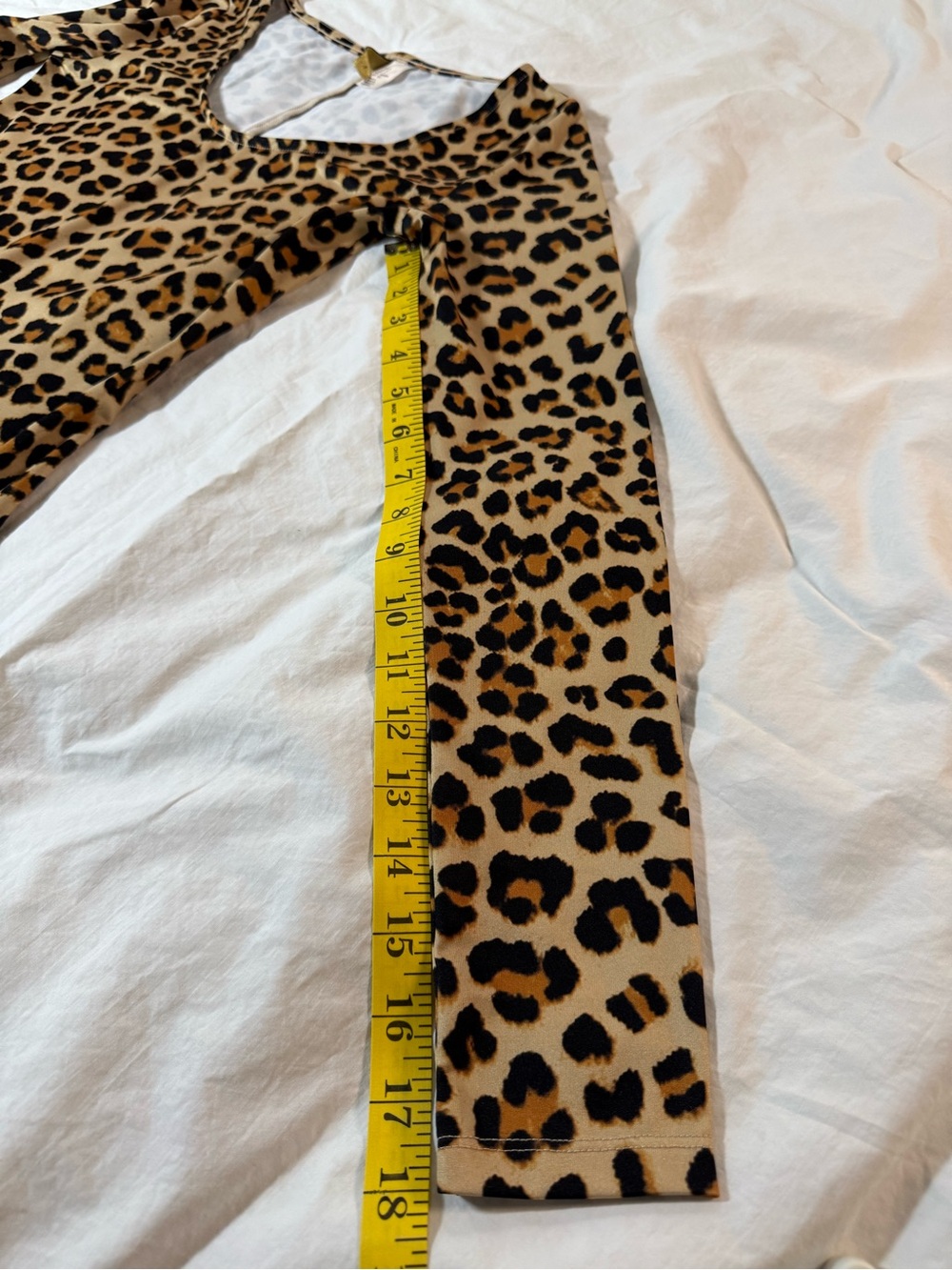 Divided Leopard-Print Long Sleeve Jumpsuit in Black and Tan - Picture 6 of 8